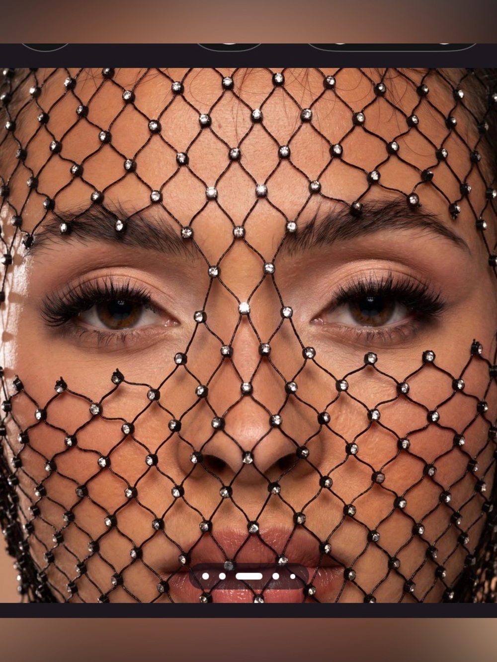 Rhinestone Mesh Face Mask